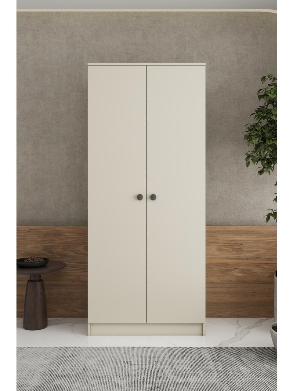 İmbaş 2 Kapaklı 3 Raflı Tek Askılı Mega Elbise Dolabı Gezgin İMB064